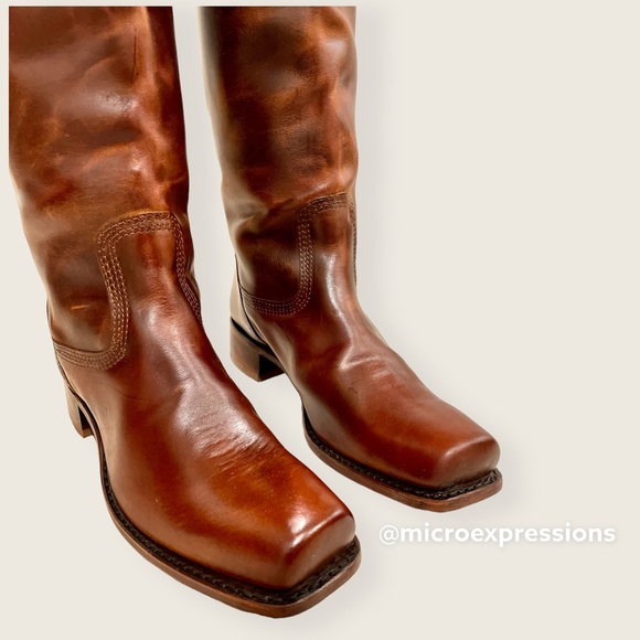 RARE Frye 150th ANNIVERSARY Cavalry 12L Cognac Leather Vintage Tall Campus Boot - Picture 11 of 16